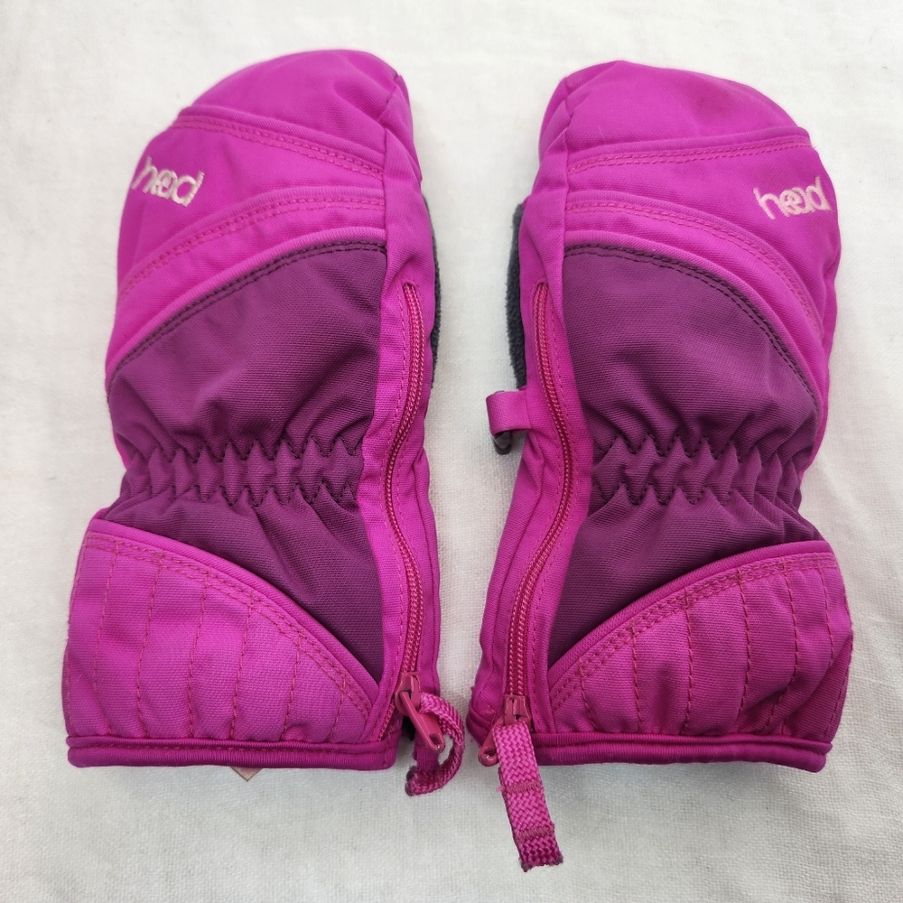 Head Girls Pink Snow Gloves Warm Size XS Youth Zipper